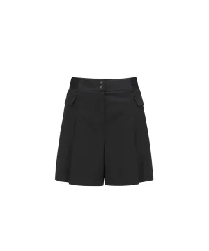 Women's SM Pleated Half Pants - Black