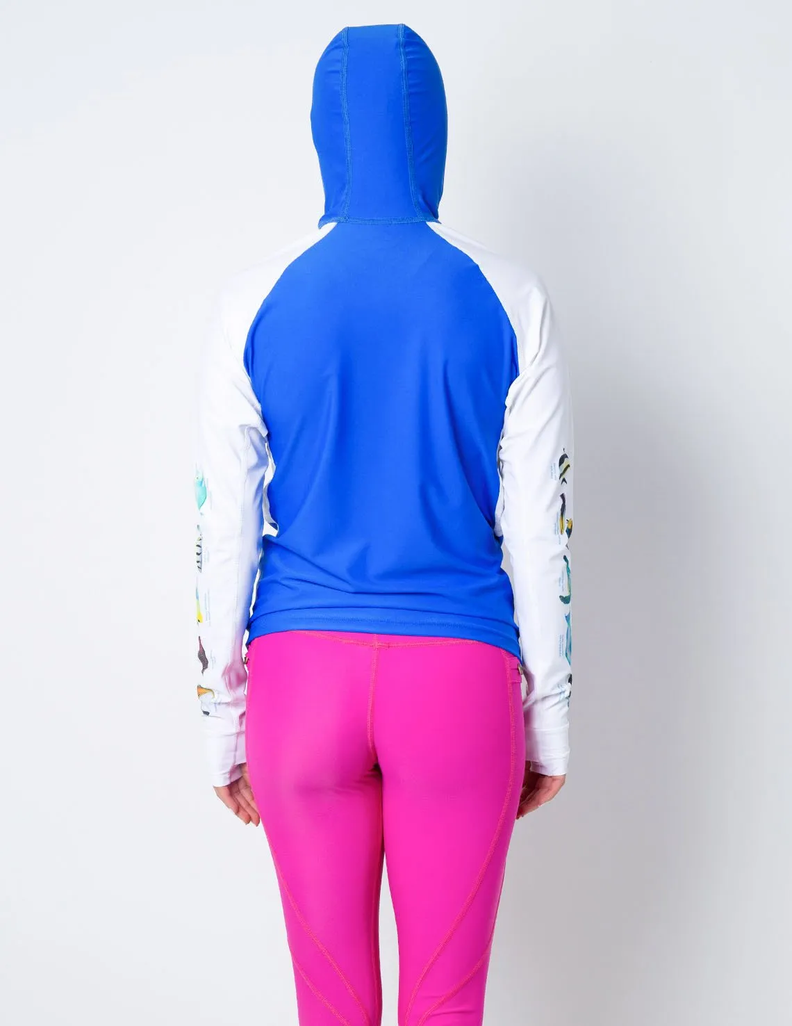 Women's Snorkel Hoodie Rash Guard - Hawaii Fish ID - Black