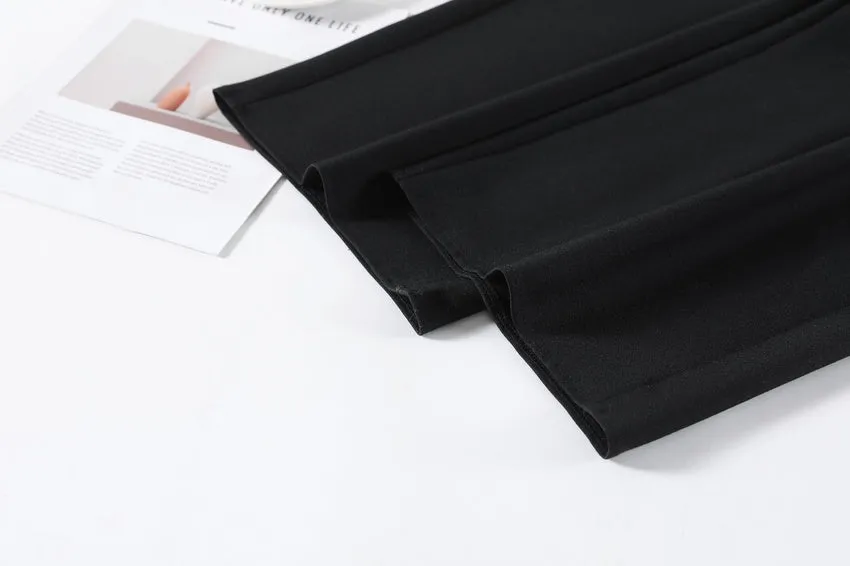 Women's Solid Wide-Leg Pleated Trousers for a Chic Look