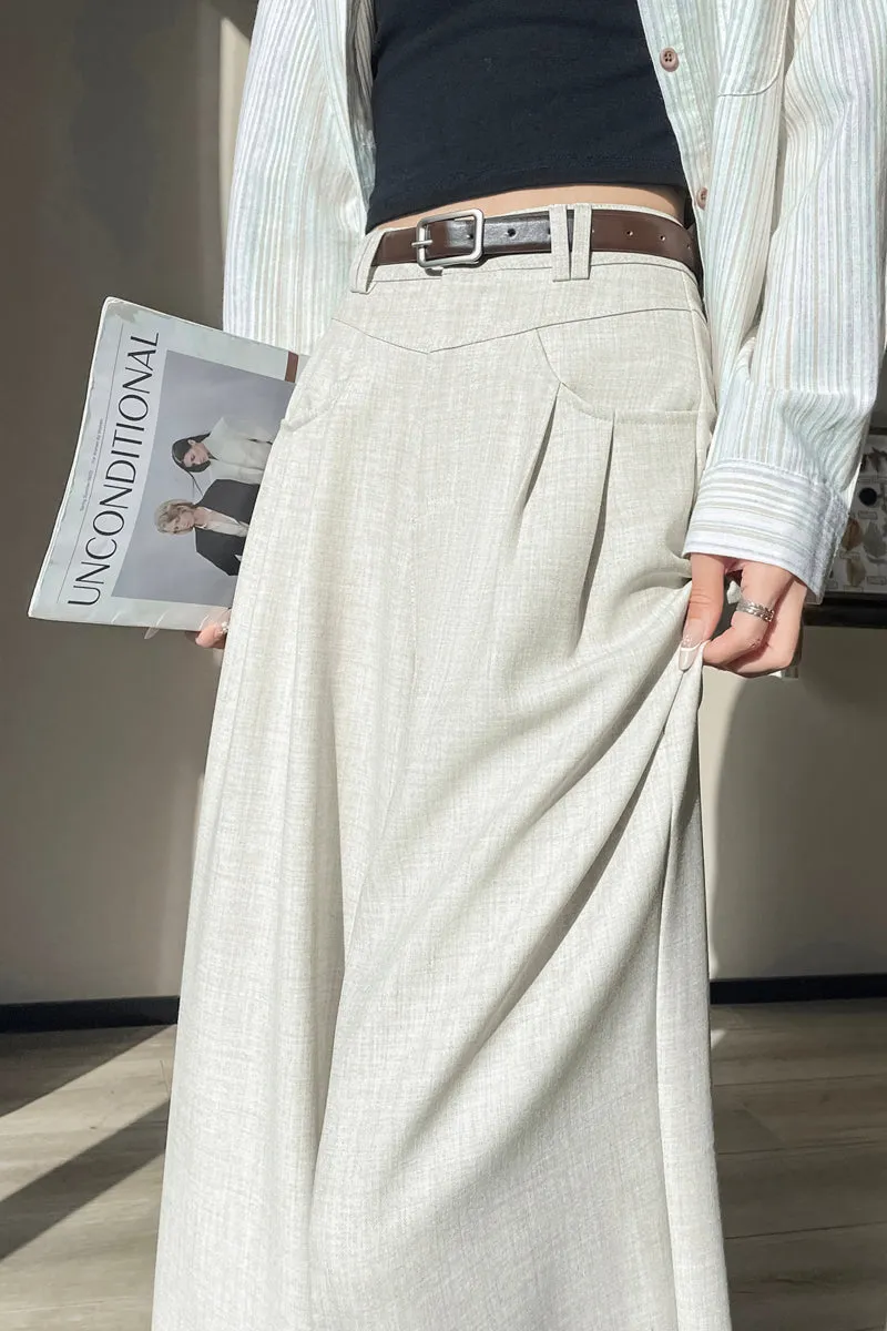Women's Solid Wide-Leg Pleated Trousers for a Chic Look