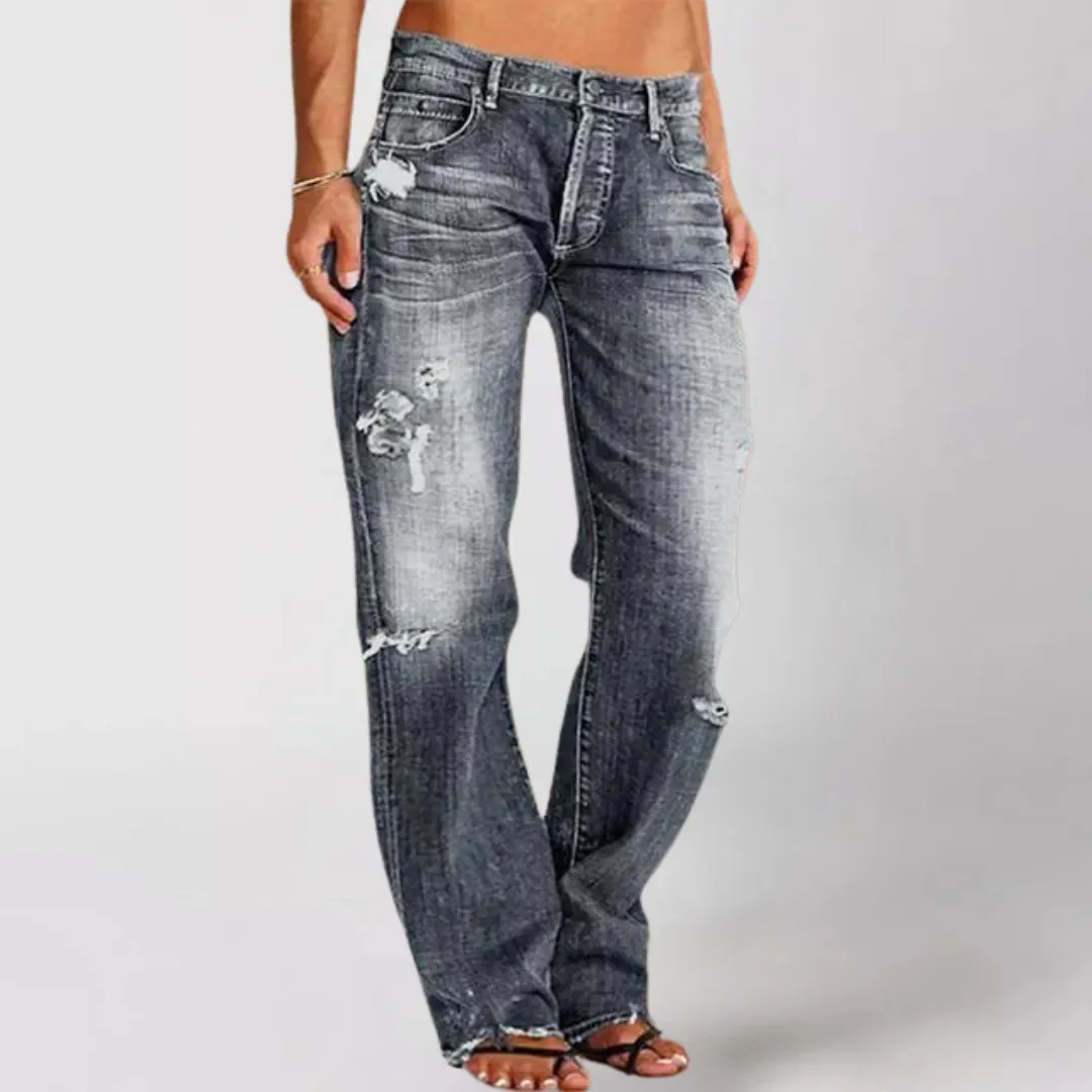 Women's wide-leg denim jeans