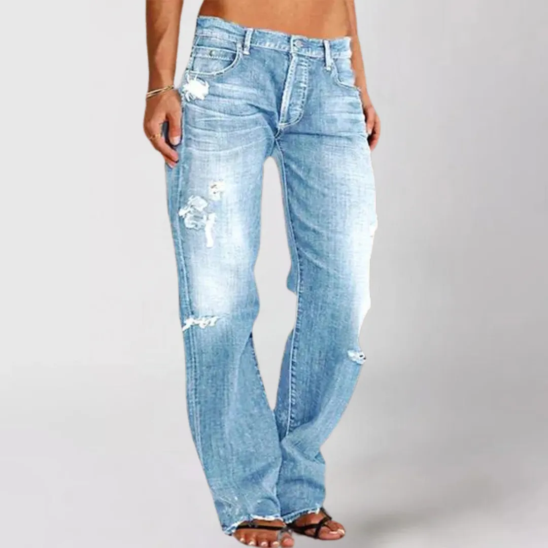 Women's wide-leg denim jeans