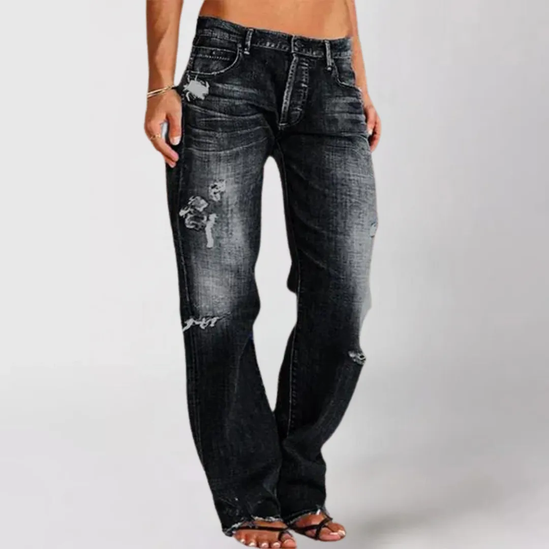 Women's wide-leg denim jeans