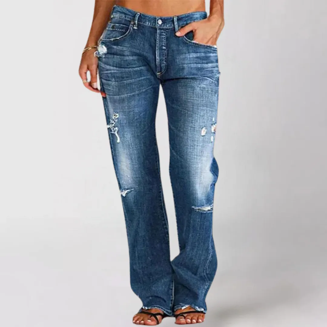 Women's wide-leg denim jeans