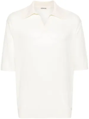 Wool and silk blend polo shirt