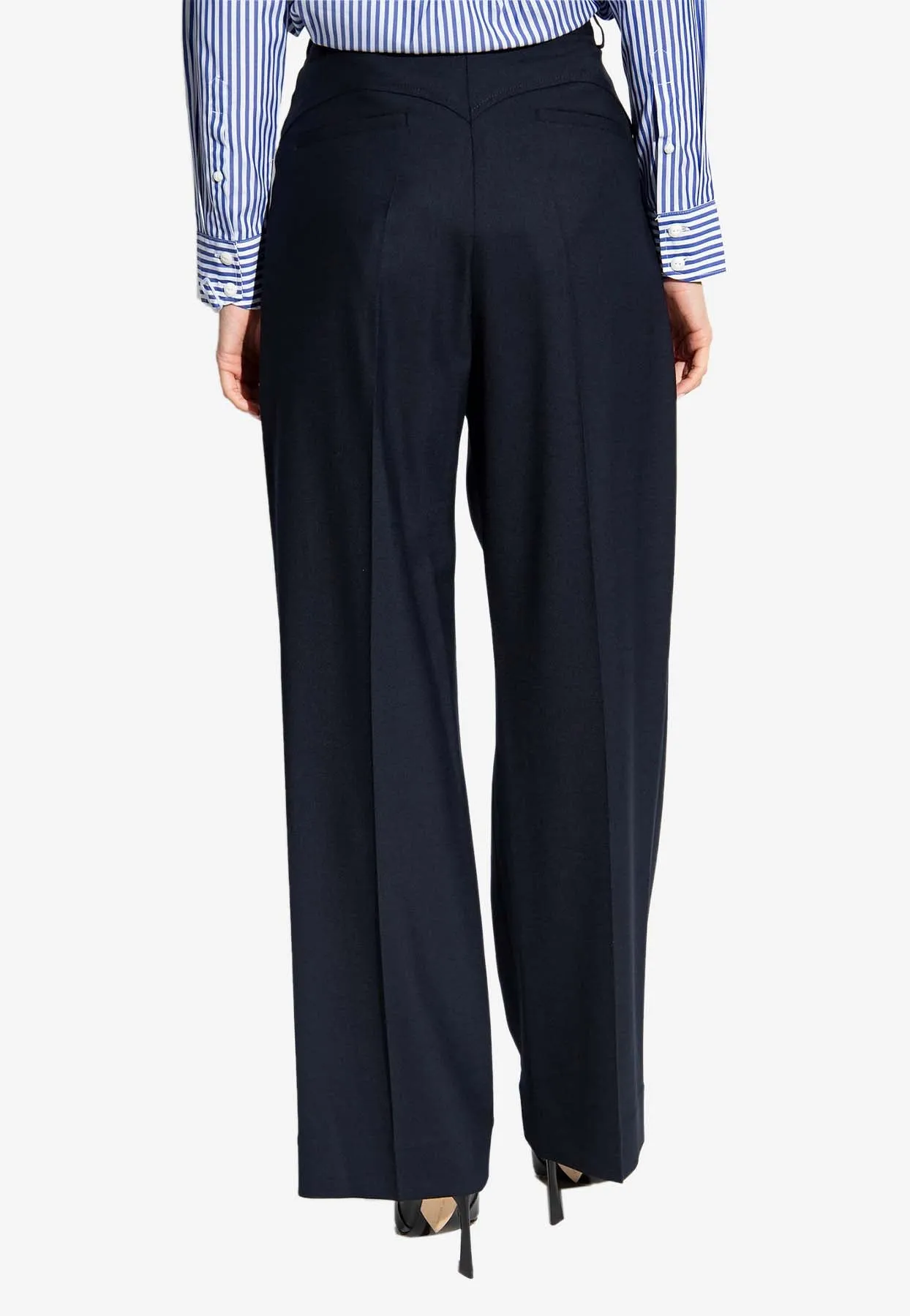 Wool-Blend Tailored Pants