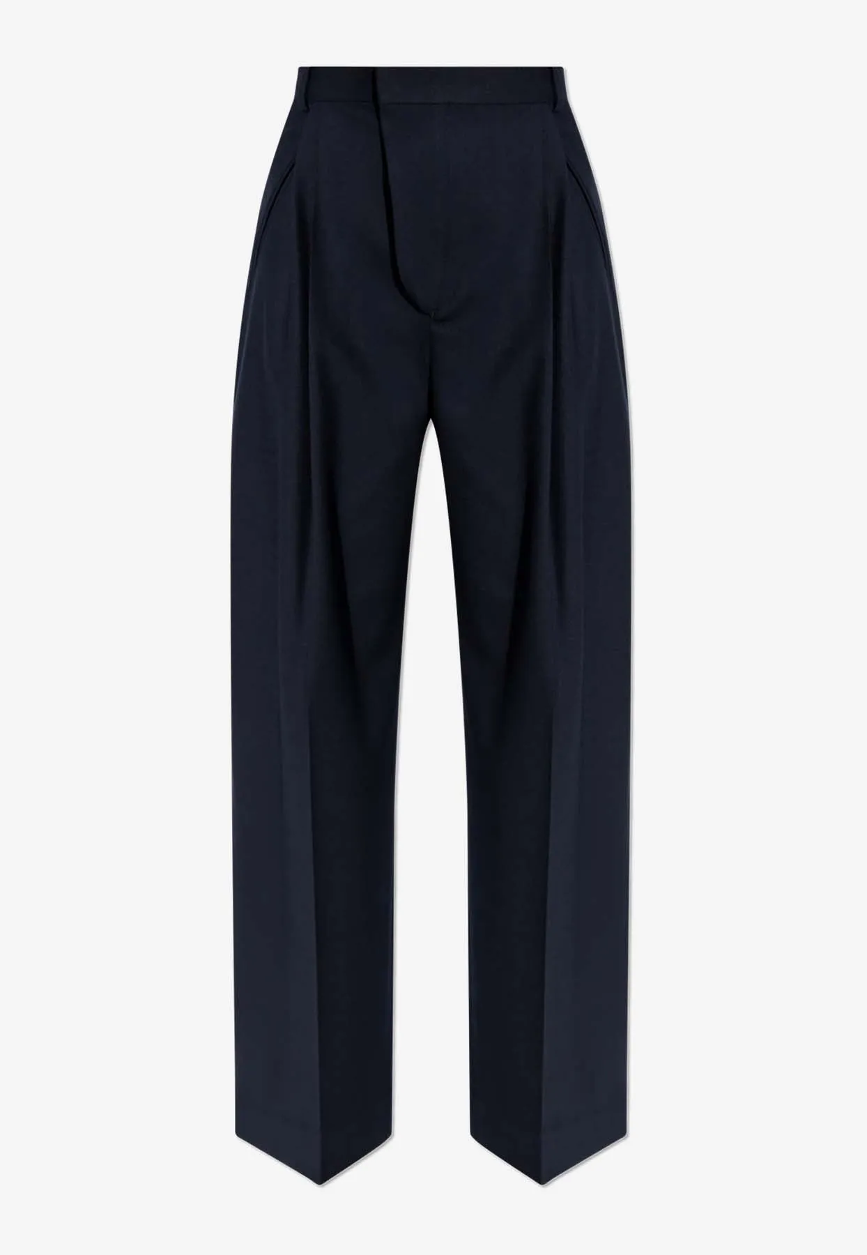 Wool-Blend Tailored Pants