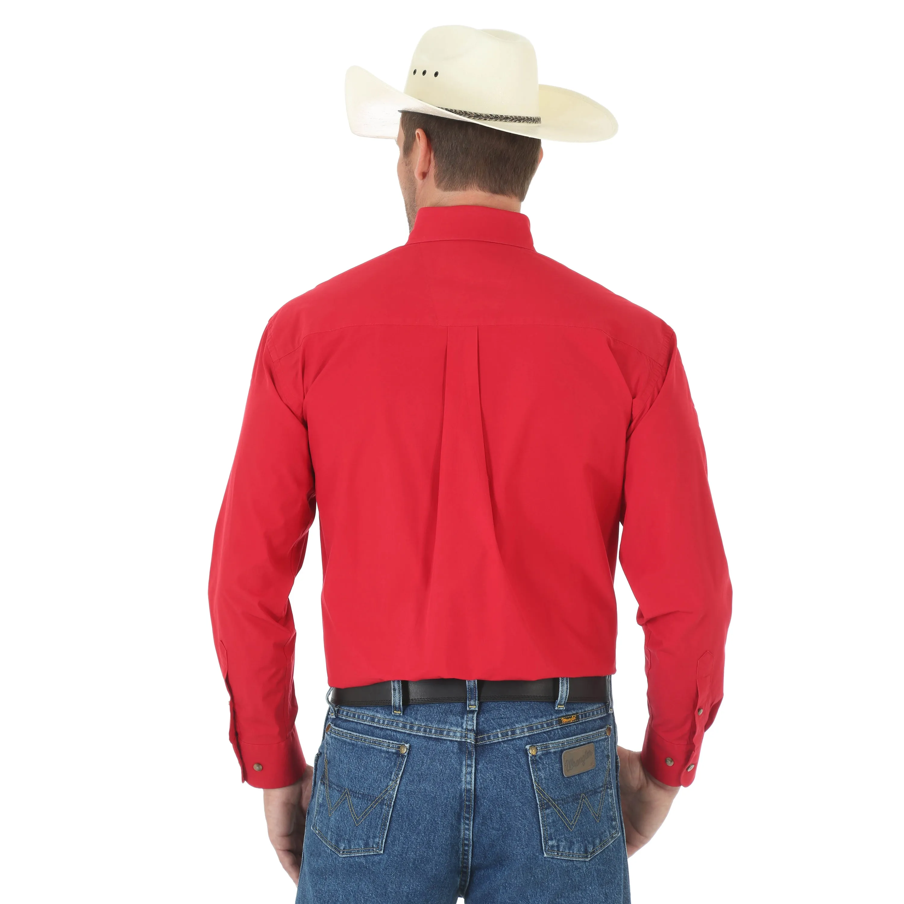 Wrangler Men's George Strait Long Sleeve Shirt Red