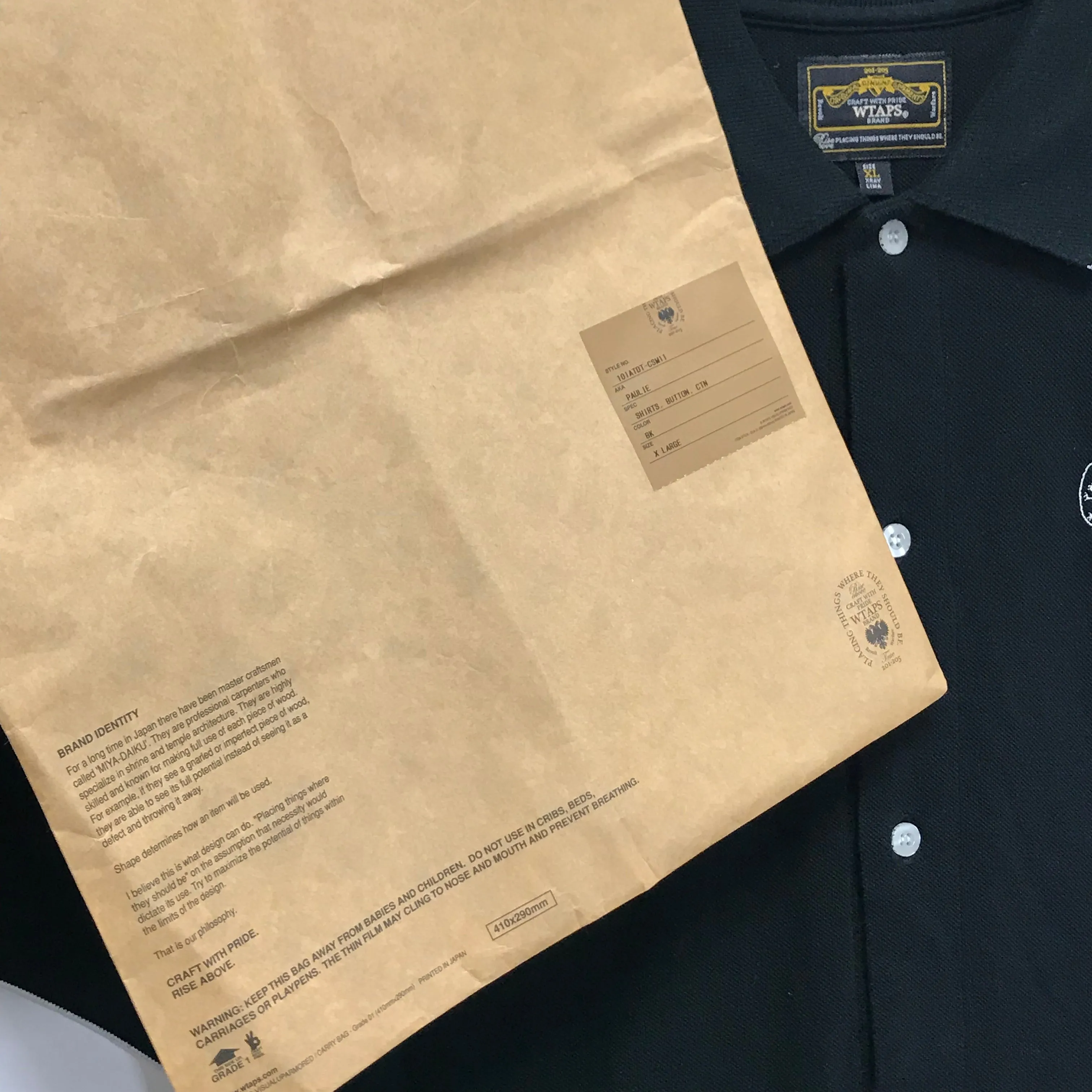 [XL] WTaps 10SS Paulie S/S Button Up Polo Shirt Black