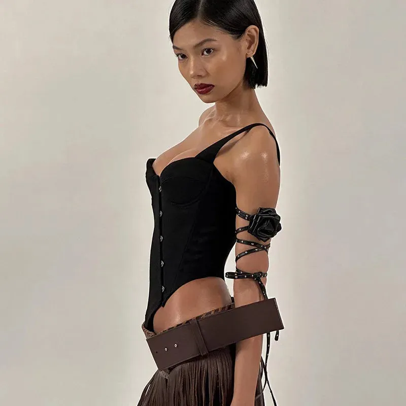 Y2K Asymmetric Corset Top