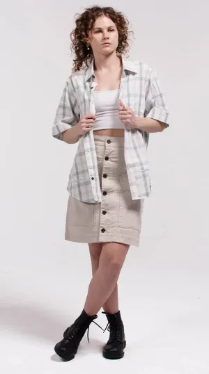 Yarra A-Line Denim Skirt - Ecru