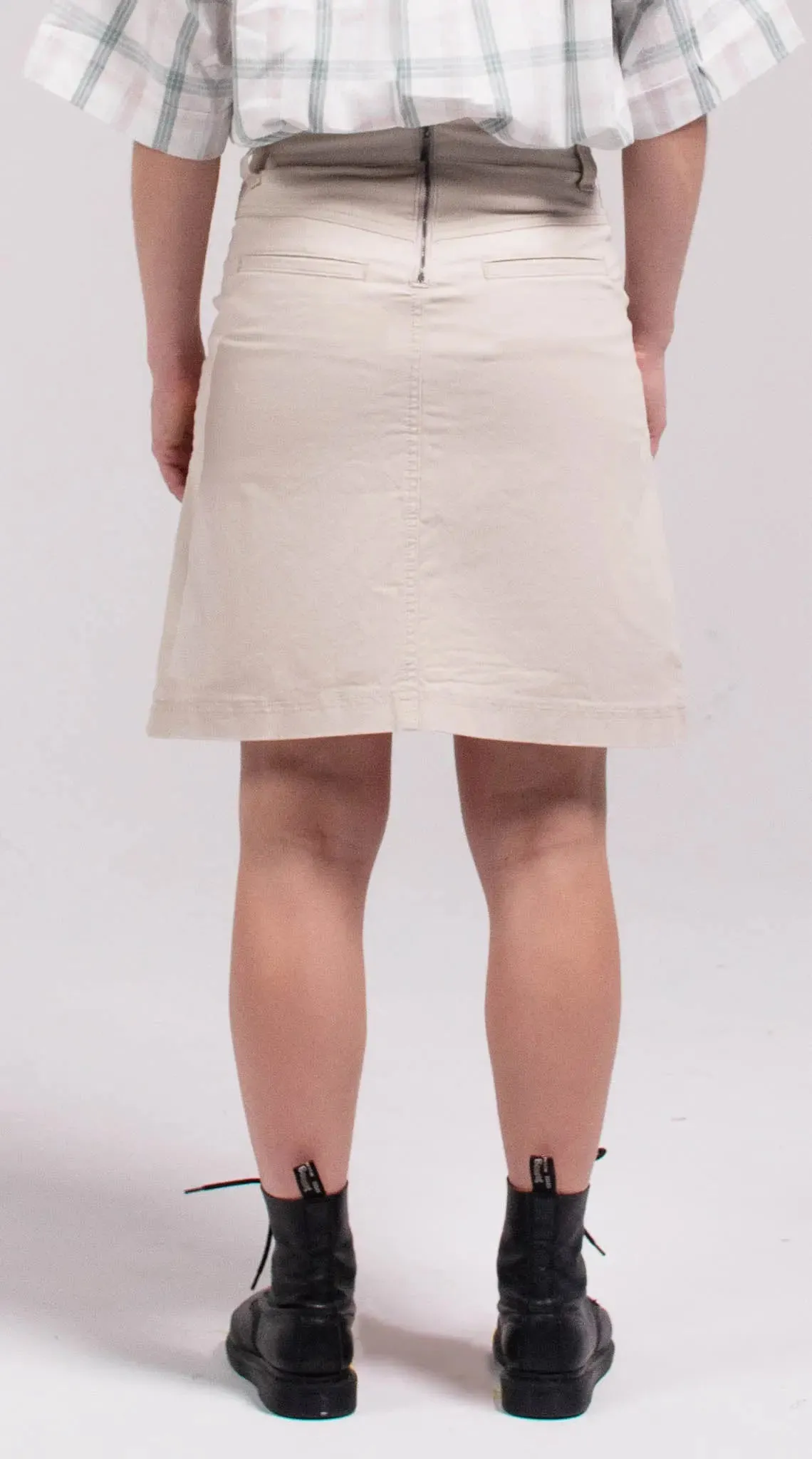 Yarra A-Line Denim Skirt - Ecru
