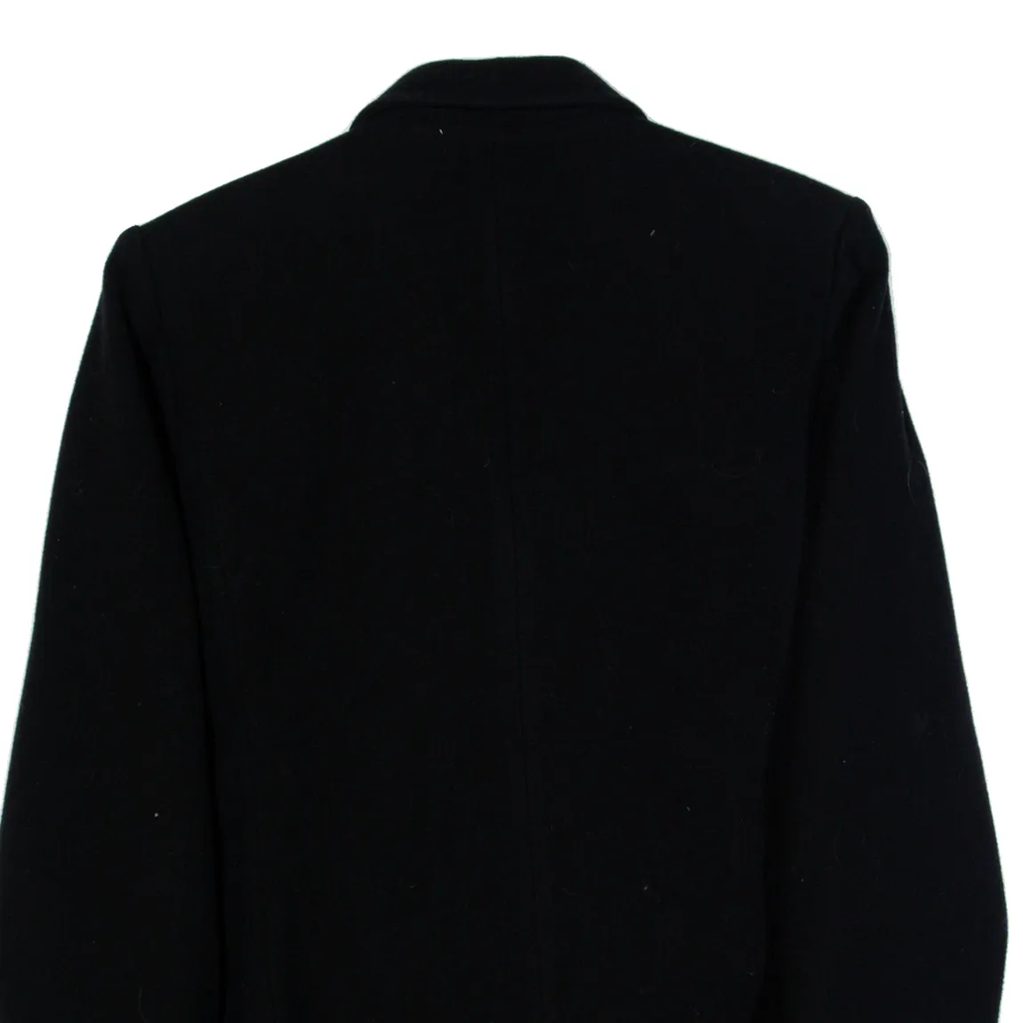 YVES SAINT LAURENT Womens Pea Jacket Black Wool 90s L