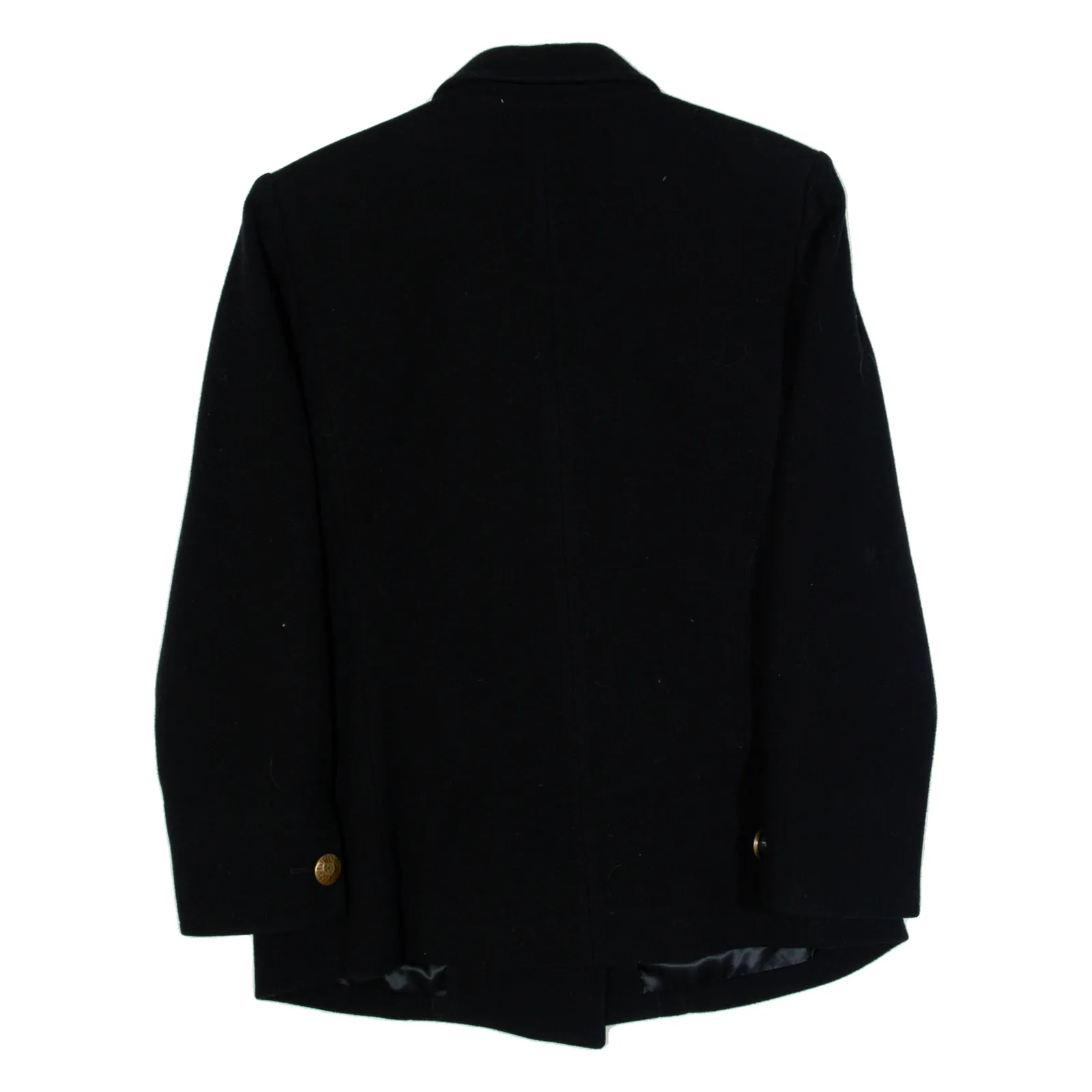 YVES SAINT LAURENT Womens Pea Jacket Black Wool 90s L
